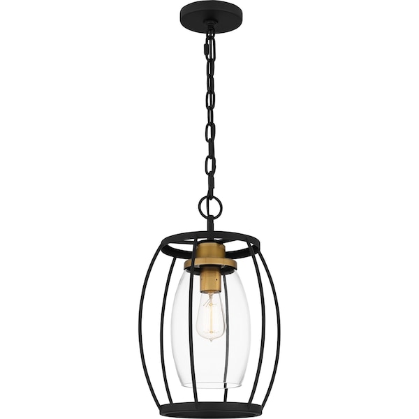 Quoizel Thyme Outdoor Mini Pendant 1 Light Earth Black THY1511EK - main